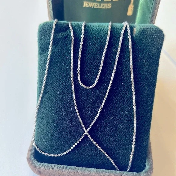 14K White Gold Chain Amber Agate Pendant Necklace 925 Silver - Picture 7 of 15